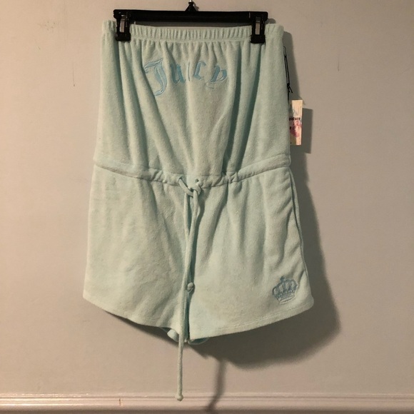 NWT Juicy Couture Mint Green Sleeveless Short Sleeve Romper Size Medium - Picture 4 of 15